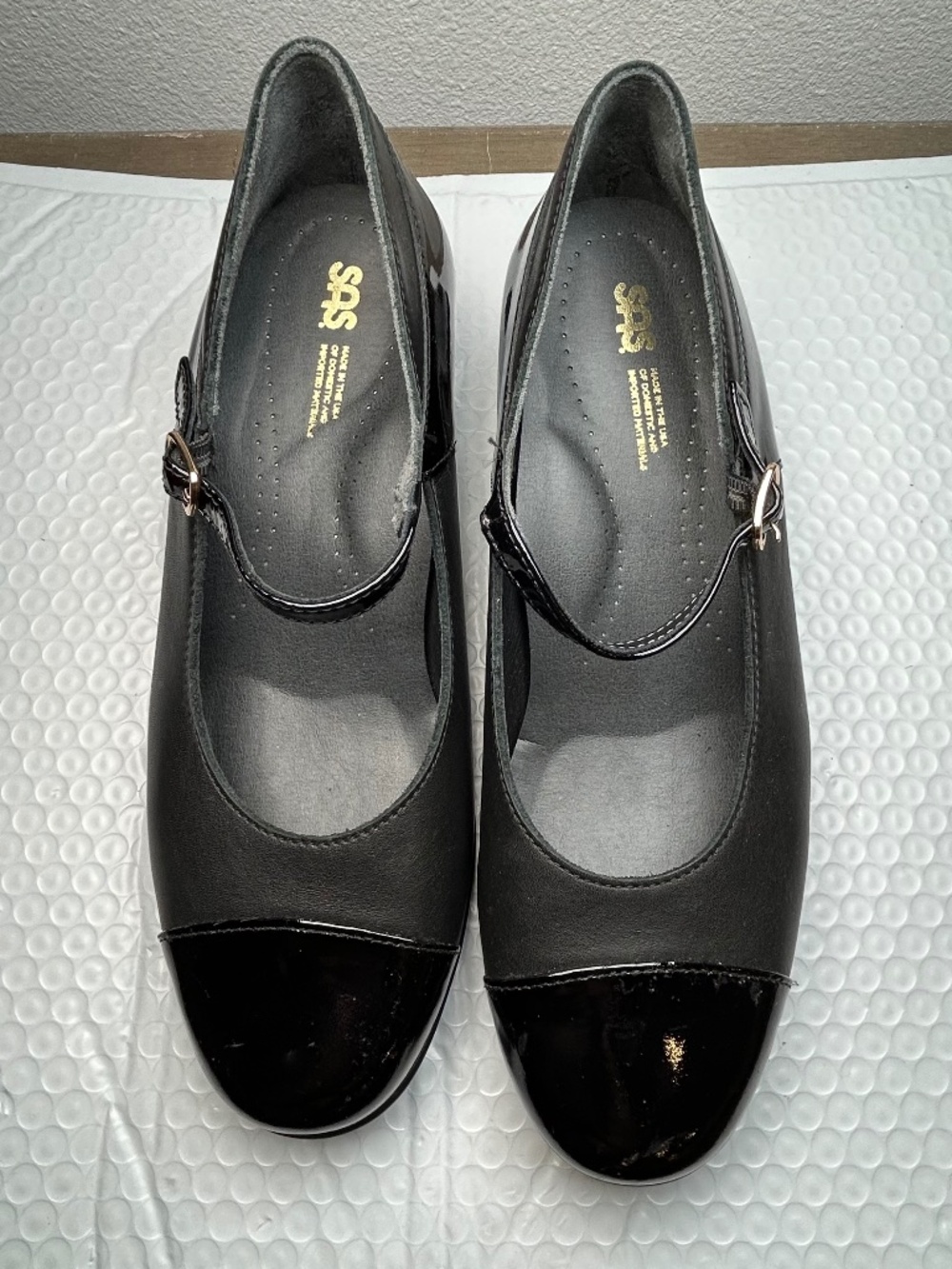 SAS Shoes Isabel Black Patent Leather Mary Jane Pump Heels US 8.5 EU 39 JP 24.5
